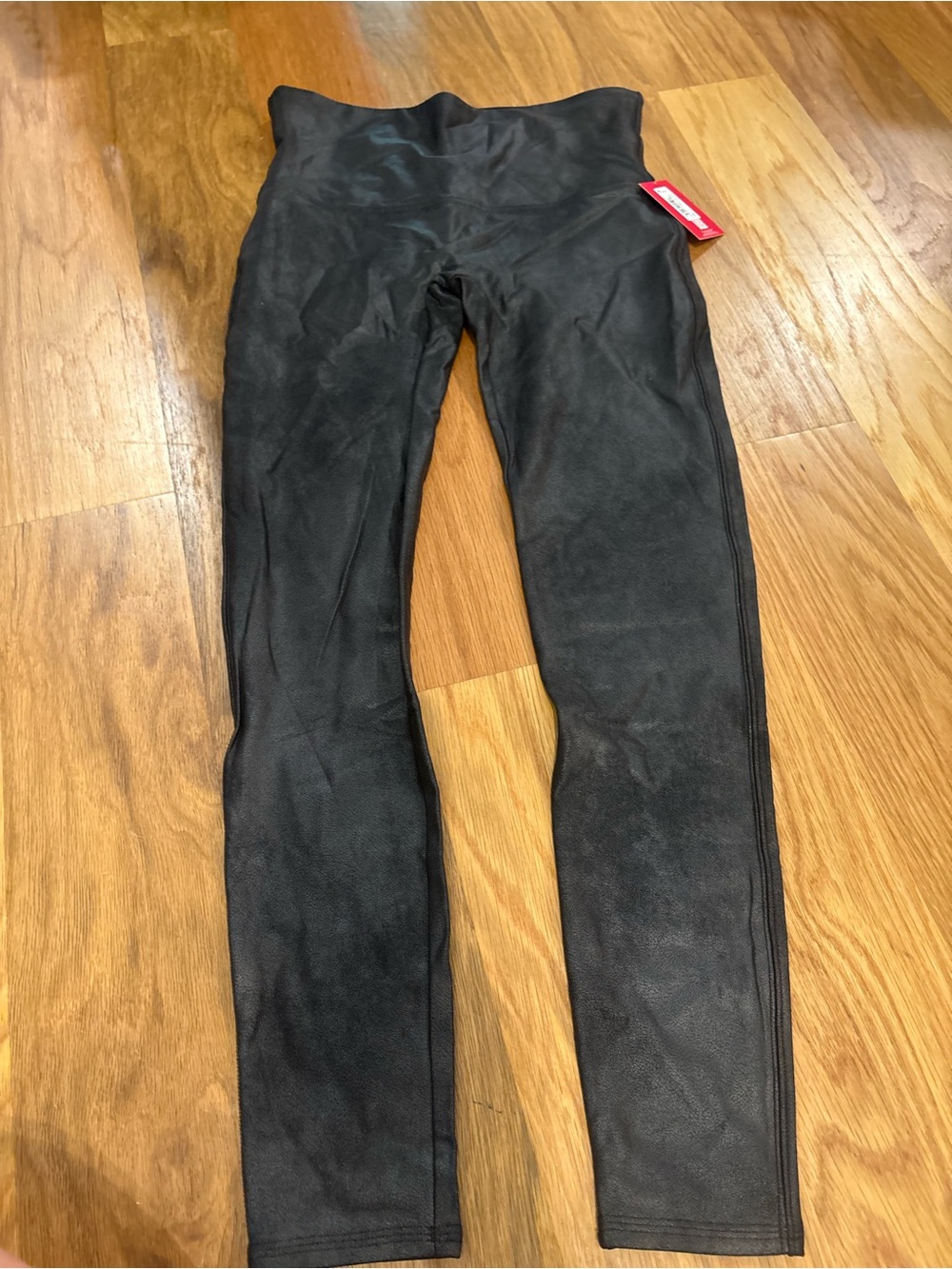 SPANX Black Faux-Leather High-Waist Jeggings